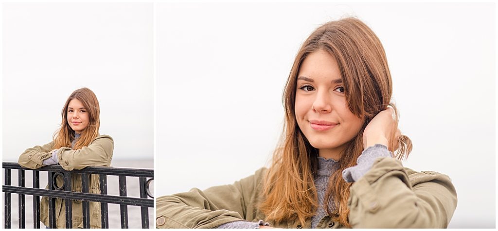 girl senior pictures near lake