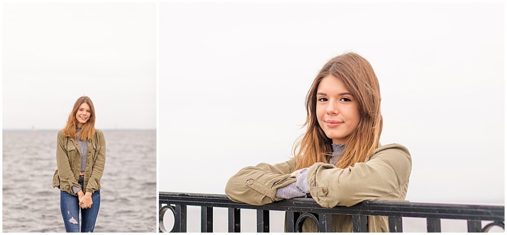 girl senior pictures near lake