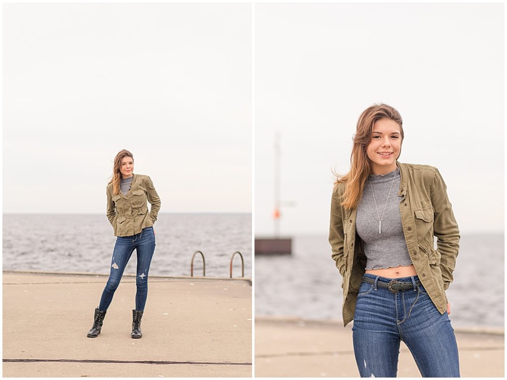 girl senior pictures near lake